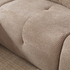 English Elm Loveseat Modular Cloud Floor Sofa Tufted Fuzzy Fabric Couch for Small Apartment Spaces Taupe W5385P455468