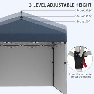 English Elm Outsunny 10' X 10' Adjustable Pop-Up Canopy Tent With Sidewalls, Weight Bags & Carry Bag For Events W2225P174159-GIGA