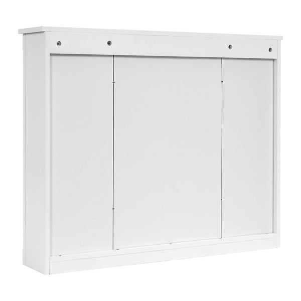 English Elm 36'' Wall Mounted Bathroom Cabinet White Wood Soft Close Double Door Storage N710P358584K
