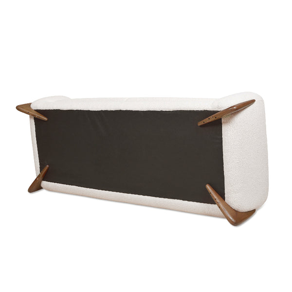 English Elm Jennifer Taylor Home - Alpine 90.5" Sherpa Sofa in Ebony Bouclé with 24" Deep Seats, Removable Cushions & Oak Legs White B2719P238345