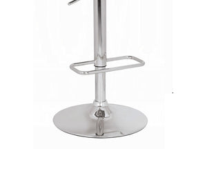 English Elm Adjustable Acrylic Swivel Bar Stool with Small Back and Gas Lift Height Control for Modern Kitchens Chrome,Red 18 L x 18.5 W x 10 H B2741P326636