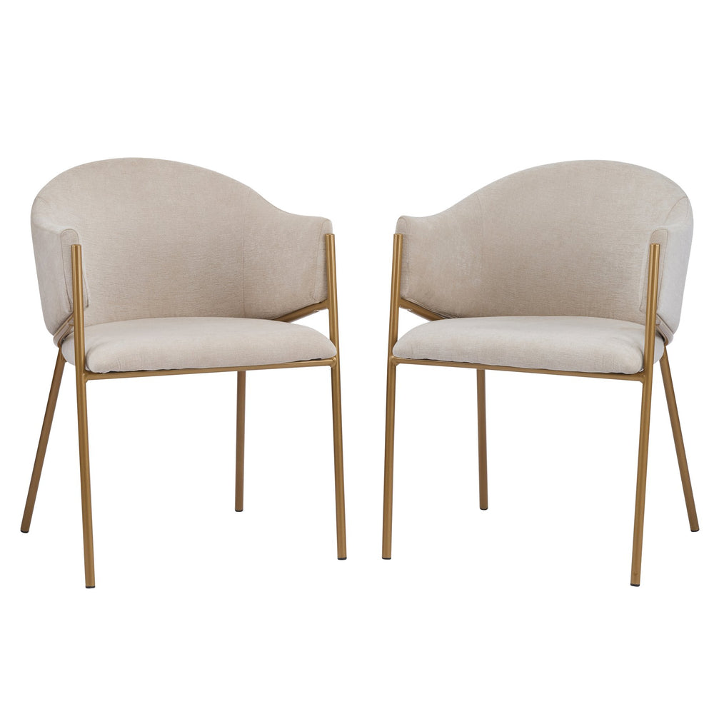 English Elm Modern Velvet Dining Chairs with Gold Metal Frame Glamorous Set of Two N776P224512D
