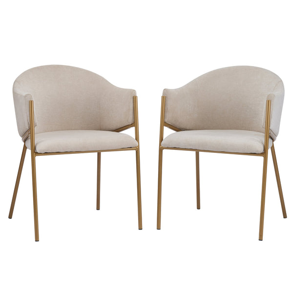 English Elm Modern Velvet Dining Chairs with Gold Metal Frame Glamorous Set of Two N776P224512D