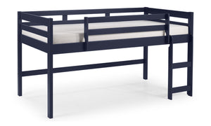 English Elm Lara Twin Loft Bed in Navy Blue Solid Pine with 13 Slat System, Guardrail & Reversible Ladder B2726P277884