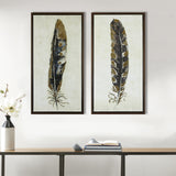 Urban Habitat Gilded Feathers Global Inspired Gold Foil 2-piece Canvas Wall Art Set UH95C-0002 Yellow