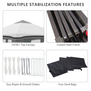 English Elm Outsunny 10' X 10' Pop-Up Canopy Tent With Mesh Netting, Adjustable Height, & Wheeled Carry Bag W2225P174219-GIGA