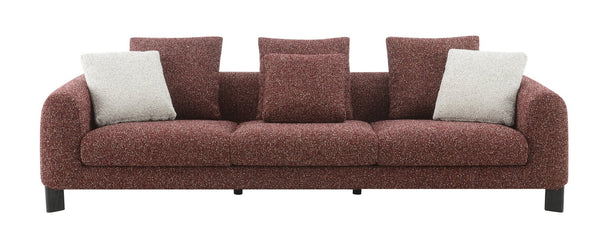 English Elm Mardi Maroon Tweed Sofa with 3 Accent Pillows — Burgundy Upholstery, Pine Frame, 660lb Capacity B2726P309301