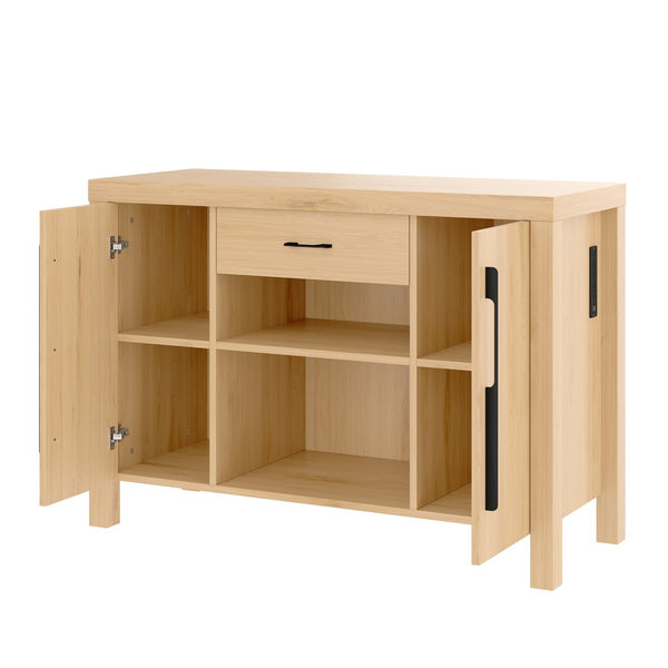 English Elm 55-75 Heavy Duty Aquarium Stand with Power Outlets, 880lb Capacity, 2 Cabinets + Drawer, Natural Finish N704P350198N