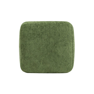 English Elm Jennifer Taylor Home - Oliver 16" Tapered Square Upholstered Ottoman - Compact Fleece Pouf, Modern Footrest & Seat (16") Green B2719P269260