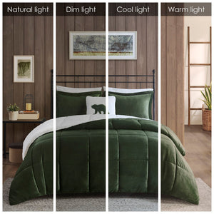 English Elm King Alton Plush to Sherpa Comforter Set – Reversible Berber Cozy Hypoallergenic Down Alternative, OEKO-TEX Certified, Machine Washable B035100531