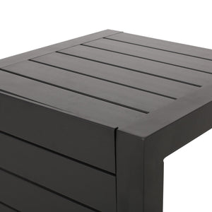 English Elm Christopher Knight Home® - CAPE C-shaped Aluminum Outdoor Side Table for Patio & Poolside — Lightweight, Weather-Resistant Design Black 59990.00BLK