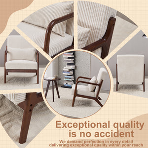 English Elm Mid-Century Modern Accent Chair & Coffee Table Set - Vintage Luxury For Stylish Living Spaces! W2989P362830