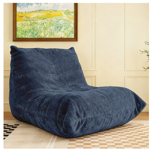 English Elm Ftmmc-lanse Chenille Bean Bag Chair Full Body Support for Reading and Media Rooms Blue W3737P458675
