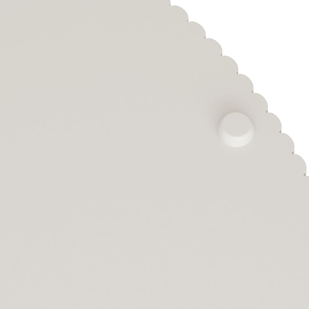 English Elm 31.5'' Round Coffee Table with Hidden Storage and Vertical Stripe Accent, Modern Durable MDF Design White W757P206006