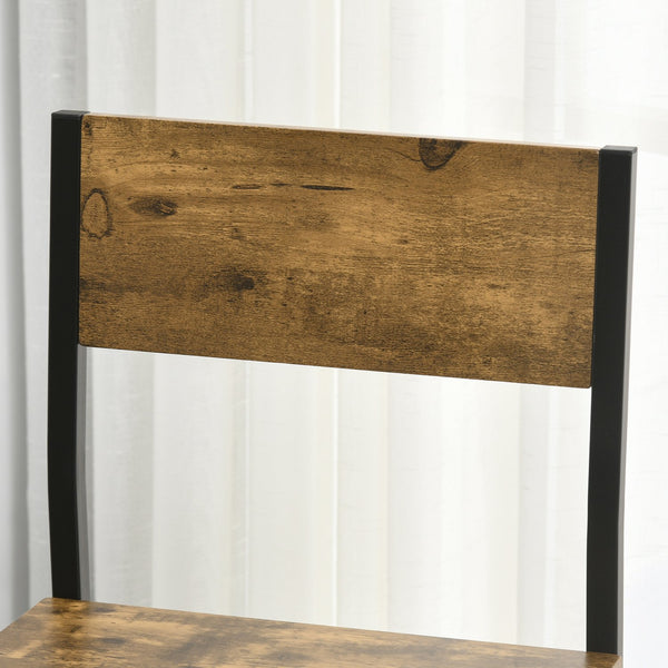 English Elm Homcom 3 Piece Industrial Bar Table Set For 2 - Rustic Brown Counter Height Dining With Stools W2225P217134