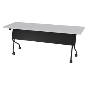 OSP Home Furnishings 6' 6 Foot Flip Top Nesting Training Table with Laminate Work Surface for Classrooms Grey Black 84226BG