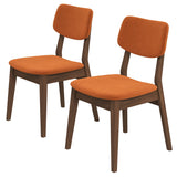 English Elm Ashcroft Furniture - Carlos Burnt Orange Velvet Solid Back Side Chair (Set Of 2)