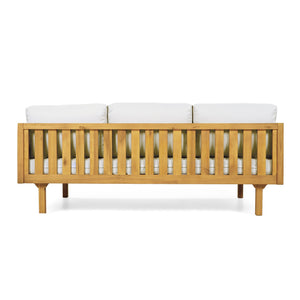 English Elm 2-piece Acacia Wood Outdoor Daybed and Coffee Table Set Resort Coastal Style N770P378689L_N770P373436L