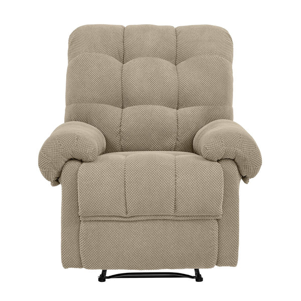 English Elm Camel Overstuffed Manual Recliner with High Density Padding for Modern Living Rooms Camel W5568P449829