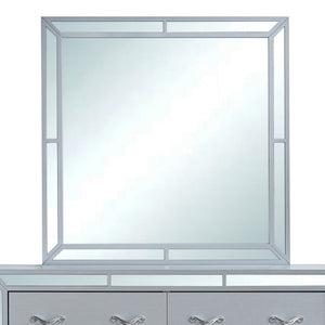 English Elm Murry Square Wall Mirror with Silver Mirrored Trim for Modern Bedroom Decor B078P473030