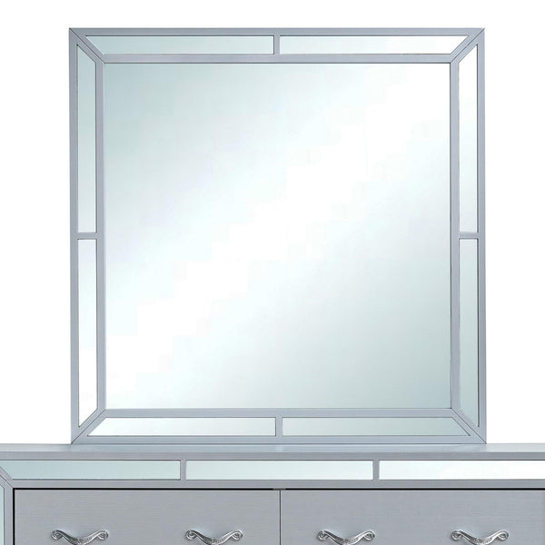 English Elm Murry Square Wall Mirror with Silver Mirrored Trim for Modern Bedroom Decor B078P473030
