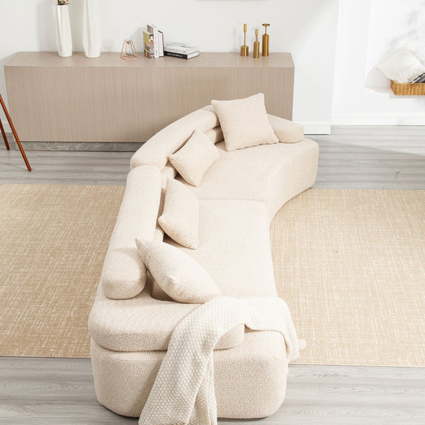 English Elm Modern Foam-Filled Sleeper Sofa Bed With Unique Boucle Design For Living Room & Bedroom Decor W2705S00007-GIGA