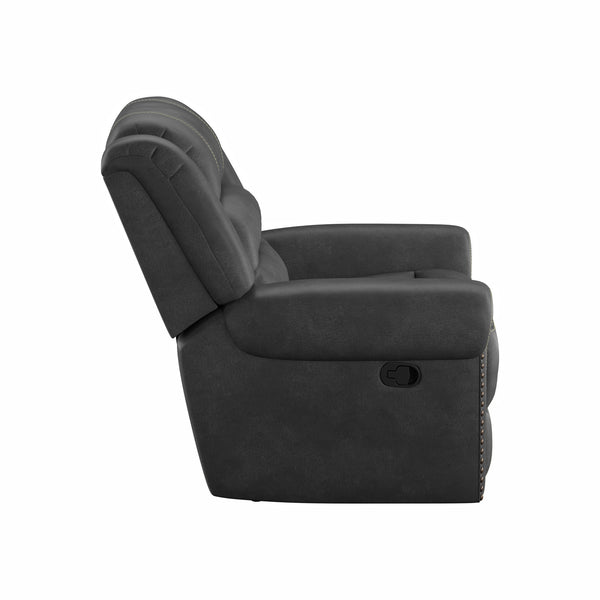 English Elm Wallace & Bay - Gray Gliding Recliner — Slate Gray Fabric Recliner with Smooth Glide, Classic Style, Easy Care Comfort B361P384420