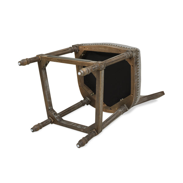 English Elm Jennifer Taylor Home - Triomphe Rattan Wicker High Back Armless Counter Stool — French Country Oak Frame, Upholstered Comfort Gray B2719P238384