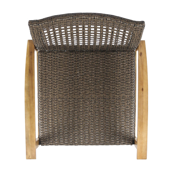 English Elm Christopher Knight Home® - HAMPTON Wood & Wicker Club Chair Set of 2 — Natural Acacia Frame, Mixed Mocha Poly Wicker, Handcrafted Elegance 60397.00WTCMCA