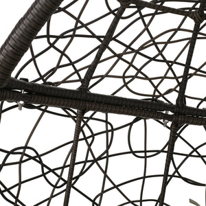 English Elm Christopher Knight Home® - CASTAIC Teardrop Hanging Chair with 8ft Chain — Durable PE Rattan, Water-Resistant Cushions, Cozy Lounging Khaki+Brown 70772.00KHAKMULBRN