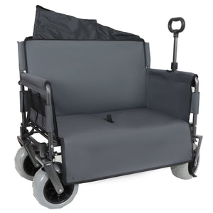 English Elm 3-in-1 Folding Utility Wagon Converts to Bench Seat with All-terrain Balloon Tires Gray W2932P312720