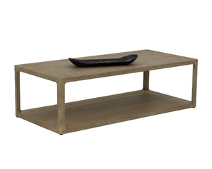 Sunpan Doncaster Coffee Table - Modern Minimalist Design with Solid Oak Frame and Unique Natural Character Smoke Grey