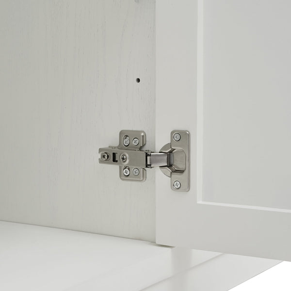 English Elm Elegant Modern Sideboard with Wavy Arched Groove Doors, Adjustable Shelves, MDF Wood Legs, 63.4" L W2696P256249