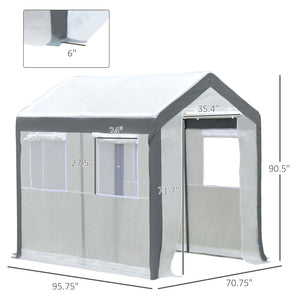 English Elm Outsunny 8' X 6' Walk-In Greenhouse With Roll-Up Windows & Zippered Doors For Year-Round Gardening W2225P175540-GIGA