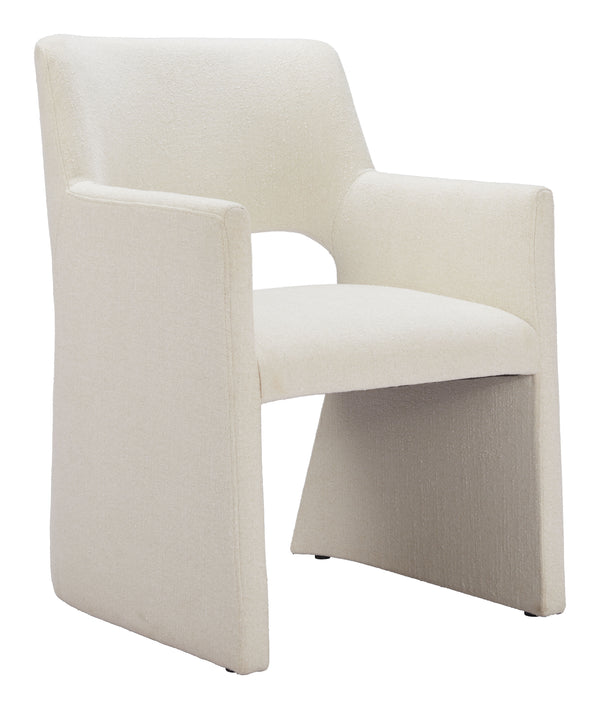 Minet Dining Chair Linen White 109998 Zuo Modern