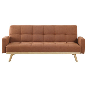 English Elm Declan Terracotta Upholstered Convertible Sofa Bed with Tufted Seats, Track Arms & Angled Wood Frame - Cozy Modular Design for Casual Living Rooms B062P358308