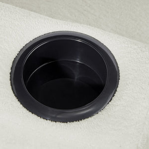 English Elm Sleeper 3-in-1 Convertible Sofa Chair Bed with Lychee Velvet, Adjustable Recline & Cup Holder Beige W1117P265773