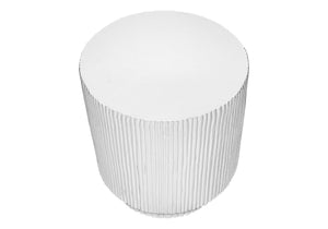 English Elm Accent Table Round Matte Finish Weather Resistant Magnesium Oxide Indoor Outdoor Side White B2710P461664