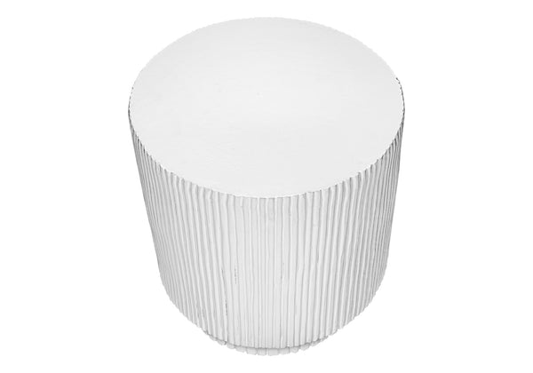 English Elm Accent Table Round Matte Finish Weather Resistant Magnesium Oxide Indoor Outdoor Side White B2710P461664