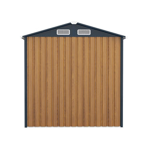 English Elm 6x8ft Outdoor Steel Storage Shed Lockable Vented Galvanized Metal Garden Backyard Tool Unit Yellow W1598P361332