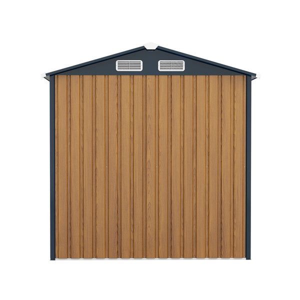 English Elm 6x8ft Outdoor Steel Storage Shed Lockable Vented Galvanized Metal Garden Backyard Tool Unit Yellow W1598P361332