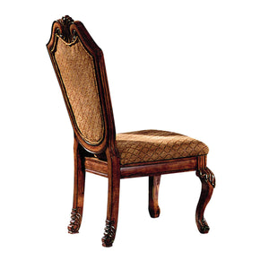 English Elm Chateau Upholstered De Ville Side Chair Set of 2 – Cherry Wood Trim, Padded Fabric Seats, Elegant Arched Back B2726P282913