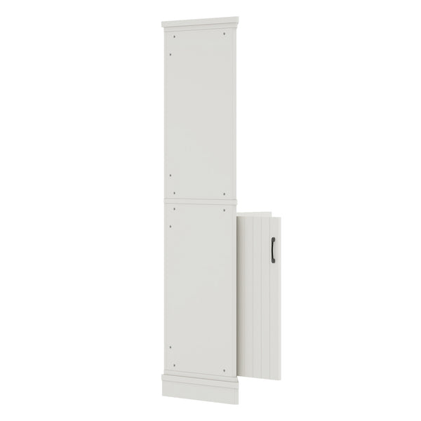 English Elm Tall Corner Cabinet White Mdf Open Shelves Closed Storage for Any Room W1580P414889