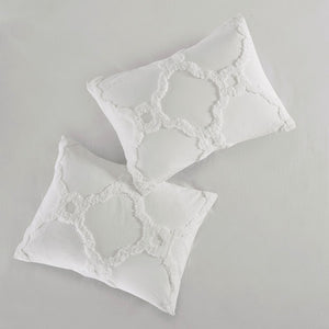 English Elm 3 Piece Tufted Cotton Chenille Geometric Comforter Set Off-White King/Cal King - Soft, OEKO-TEX Certified, Machine Washable, Shabby Chic Texture B03597080