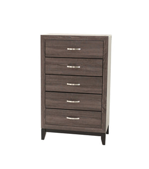 English Elm Bedroom Rustic Grey Oak Tall Chest 5-Drawer Solidwood Style Pine Storage Cabinet 31x16x50" B011P250826