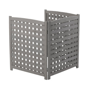 English Elm 3-panel Outdoor Slatted Wood Enclosure Screen for Ac Units Patios and Garden Areas Grey W2640P290523
