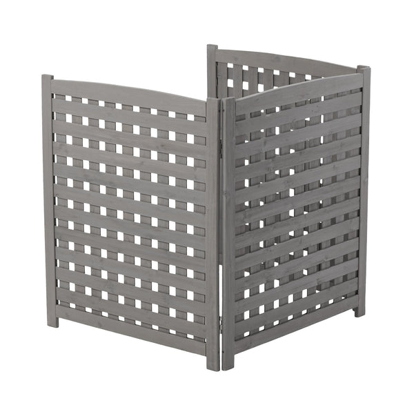 English Elm 3-panel Outdoor Slatted Wood Enclosure Screen for Ac Units Patios and Garden Areas Grey W2640P290523
