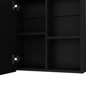 English Elm Medicine Cabinet Clayton Black with Mirrored Door, Space-Saving Engineered Wood, 4 Shelves Organize Bathroom 27.17x24.8x4.33 inches B092P238726