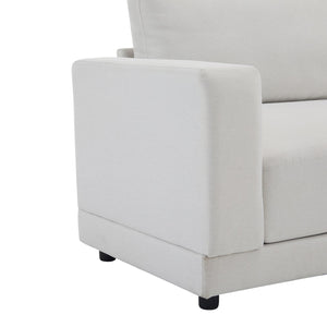 English Elm Package Three Seat Woven Fabric Sofa Scandinavian Minimalist White Living Room N767P240702B