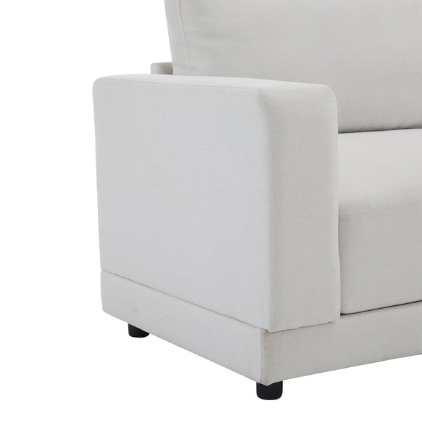 English Elm Package Three Seat Woven Fabric Sofa Scandinavian Minimalist White Living Room N767P240702B